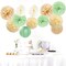Sage Green-Boho Party-Decorations Paper-Flowers Lanterns(Beige Champagne Light Green)